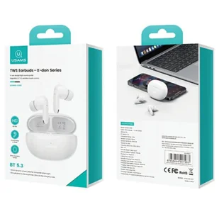 USAMS Słuchawki Bluetooth 5.3 TWS X-Don Series Dual mic ENC bezprzewodowe biały/white BHUXD02 (USAMS-XD18) - Słuchawki - miniaturka - grafika 10