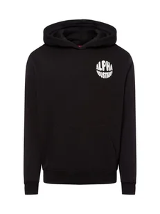 Alpha Industries Bluza męska z kapturem - Logo Hoody Mężczyźni Bawełna czarny jednolity, S - Bluzy męskie - miniaturka - grafika 1