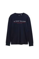 Koszulki męskie - bonprix Bluzka z długim rękawem marki Tom Tailor niebieski - miniaturka - grafika 1