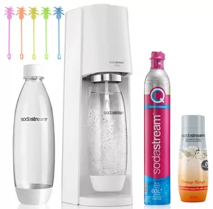 SodaStream Terra BIAŁY + syrop BEZ CUKRU owocowy - Saturatory - miniaturka - grafika 1