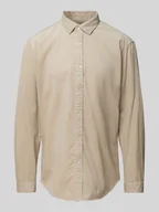 Koszule męskie - Koszula sztruksowa o kroju tailored fit z kołnierzykiem typu kent - miniaturka - grafika 1