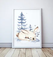 Plakaty - Plakat Leśny, Zajączek format A4 - miniaturka - grafika 1