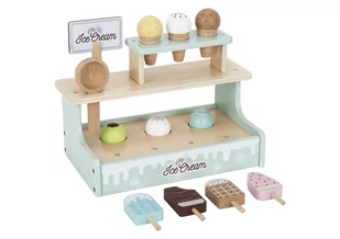 TOOKY TOY Stragan z Lodami Lodziarnia Drewniana - Zabawy w naśladowanie dorosłych - miniaturka - grafika 3