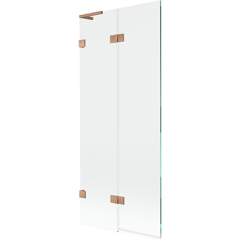 Mexen Lunar L parawan nawannowy 2-skrzydłowy lewy 80 x 150 cm, transparent, miedź szczotkowana - 897L-080-100-65-00-L