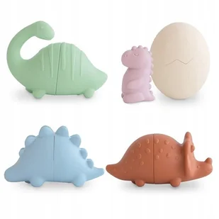 MUSHIE zestaw silikonowych zabawem do wody Dino zestaw do kąpieli - Zabawki do kąpieli - miniaturka - grafika 1