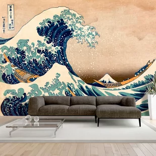 Fototapeta - Hokusai: Wielka fala w Kanagawie (Reprodukcja) (rozmiar 100x70) - Fototapety - miniaturka - grafika 1