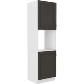 Szafki kuchenne - Szafka Dolna Wysoka Słupek Pod Zabudowę Piekarnika 60 DP-210 2F Stilo Grafit Mat Stolarz Lempert Biały Mat - miniaturka - grafika 1