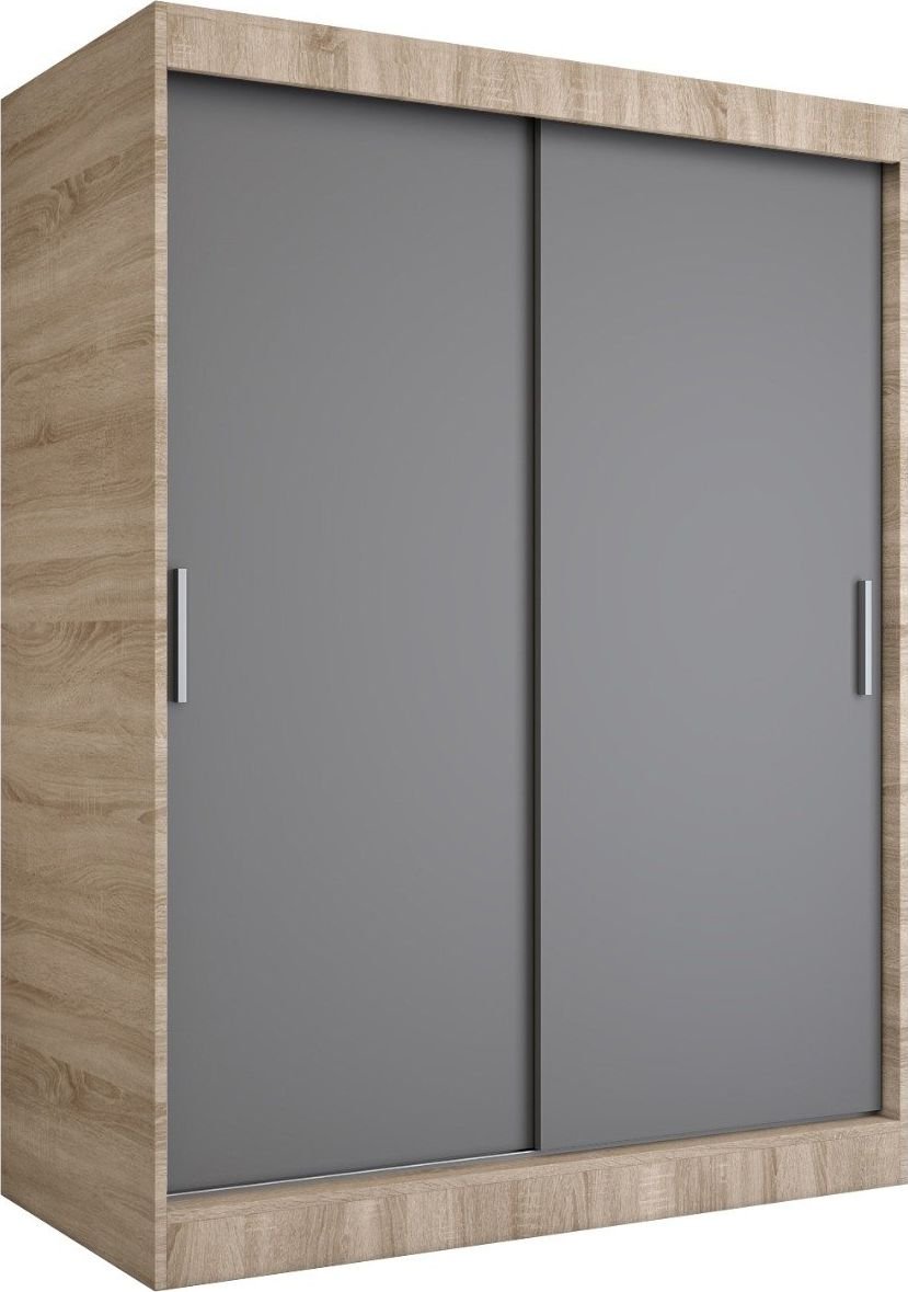 MKPOL Szafa przesuwna MODUO COMFORT 150 dąb sonoma/antracyt gładka