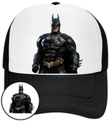 Czapki i chusty sportowe męskie - Czapka z Daszkiem Batman Czarna z Nadrukiem Na Lato Siatka Bejsbolówka - miniaturka - grafika 1