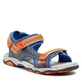 Buty dla chłopców - Sandały KICKERS - Kiwi 558522-30 D Bleu Marine Orange 53 - grafika 1
