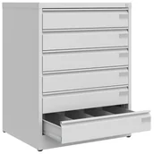 Meble i wyposażenie gabinetów medycznych - Szafa pełen wysuw szuflad na kartoteki SZK 203 LX - miniaturka - grafika 1