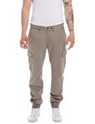 Spodenki męskie - Replay Męskie spodnie z komfortowej bawełny, szare (Warm Grey. 104), W33 x L32, 104 błoto, 33W / 32L - miniaturka - grafika 1