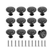 Zawiasy, okucia i inne akcesoria - Uchwyty meblowe - Uchwyty do szuflad - Stop aluminium - 12 sztuk - 30 mm - Czarny - miniaturka - grafika 1