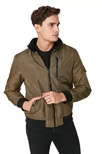 Trendyol Męski kołnierz stojący, zwykły, regularny płaszcz zimowy, khaki, L, Khaki, L - Płaszcze męskie - miniaturka - grafika 1