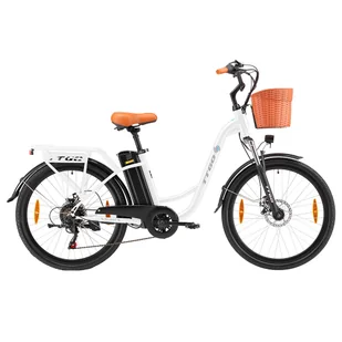 Elektryczny rower miejski TTGO YY-26ST, silnik 250W, bateria 36V 14,5AH, opony 26*1,95 cali, maks. prędkość 25km/h - Biały - Rowery elektryczne - miniaturka - grafika 1
