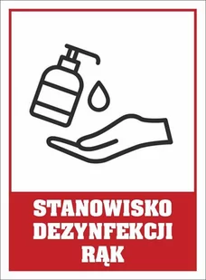 Naklejka 150X200 Stanowisko Dezynfekcji Rąk - Przybory szkolne - miniaturka - grafika 1