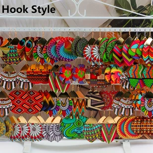 TEMU 12 Par/ Boho Kolorowe Geometryczne Drewniane Kolczyki Modne Ażurowe Retro Kolczyki Wiszące dla Kobiet Prezent na Imprezę Biżuteria Losowy Styl - Inne - miniaturka - grafika 1