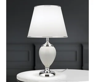 Orion LA 4-1229 - Lampa stołowa OVUM 1xE27/40W/230V 48 cm ceramika biały/chrom - Lampy stojące - miniaturka - grafika 1
