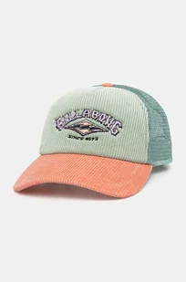 Billabong czapka z daszkiem Since 73 Cord Trucker kolor zielony z nadrukiem UBJHA00373 - Czapki damskie - miniaturka - grafika 1