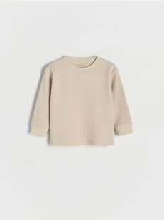 Reserved - Bawełniany longsleeve - beżowy - Bluzki dla niemowląt - miniaturka - grafika 1