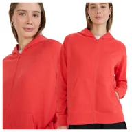 Bluzy damskie - Bluza dresowa rozpinana z kapturem damska 4F 4FWMM00TSWSF1763-62S Czerwony Roz. XL - miniaturka - grafika 1