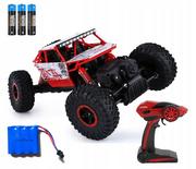 Zabawki zdalnie sterowane - SAMOCHÓD RC ROCK CRAWLER 4x4 DWA SILNIKI AUTO RED - miniaturka - grafika 1