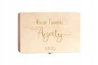 Pudełka i szkatułki - Pudełko na wieczór panieński Skrzynka z imieniem i datą, Kuferek, Szkatułka - miniaturka - grafika 1