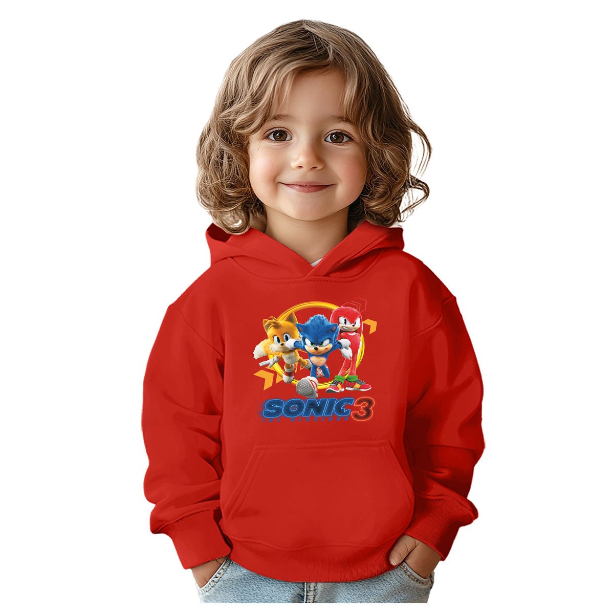 BLUZA DZIECIĘCA SONIC 3 122-128 Z KAPTUREM BAWEŁNIANA JAKOŚĆ