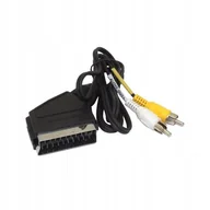 Kable - Kabel przewód EURO SCART EUROZŁĄCZE na 2 RCA audio cinch czincz 1,2m czarny - miniaturka - grafika 1