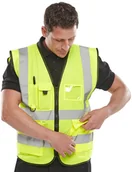 Odzież robocza - BEESWIFT Kamizelka ostrzegawcza Executive, rozm. 4XL, żółta - miniaturka - grafika 1