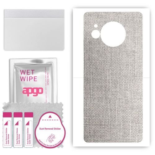 folia naklejka skórka strukturalna na TYŁ do Sharp Aquos sense8 SHG11 - Tkanina Denim Szary - apgo SKINS