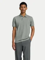 Koszulki męskie - Selected Homme Polo 16095851 Zielony Slim Fit - miniaturka - grafika 1