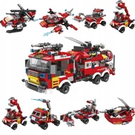 Klocki - Klocki WÓZ STRAŻ POŻARNA Auto 806el 8w1 - miniaturka - grafika 1