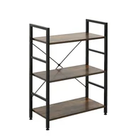Regały - Regał loft 60 x 28 x 85 cm OTE, 3 półki, melamina, ciemnobrązowy - miniaturka - grafika 1