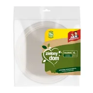 Naczynia i sztućce jednorazowe - Talerze z trzciny cukrowej zielony dom 6 szt. - miniaturka - grafika 1