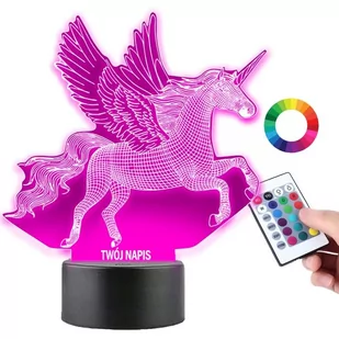 Lampka Nocna Jednorożec Unicorn 16 kol LED PLEXIDO - Lampy stojące - miniaturka - grafika 1