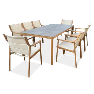 Zestaw mebli jadalnianych PATTAYA DINING Wood Look 8+1 - Focus Garden - Meble ogrodowe - miniaturka - grafika 1