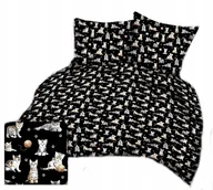Pościel - pościel bawełna lux 180x200 + 2 poszewka B 307-1 kociaki na czarnym - miniaturka - grafika 1