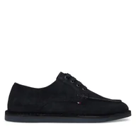 Półbuty męskie - Półbuty Tommy Hilfiger Stitchdown Suede Derby FM0FM05841 Granatowy - miniaturka - grafika 1