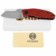 Noże - Nóż Kubey Knife Monsterdog Black/Red G10, Damascus - miniaturka - grafika 1