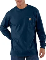 Koszulki męskie - Carhartt Koszulka Carhartt Heavyweight pocket L/S Navy - miniaturka - grafika 1