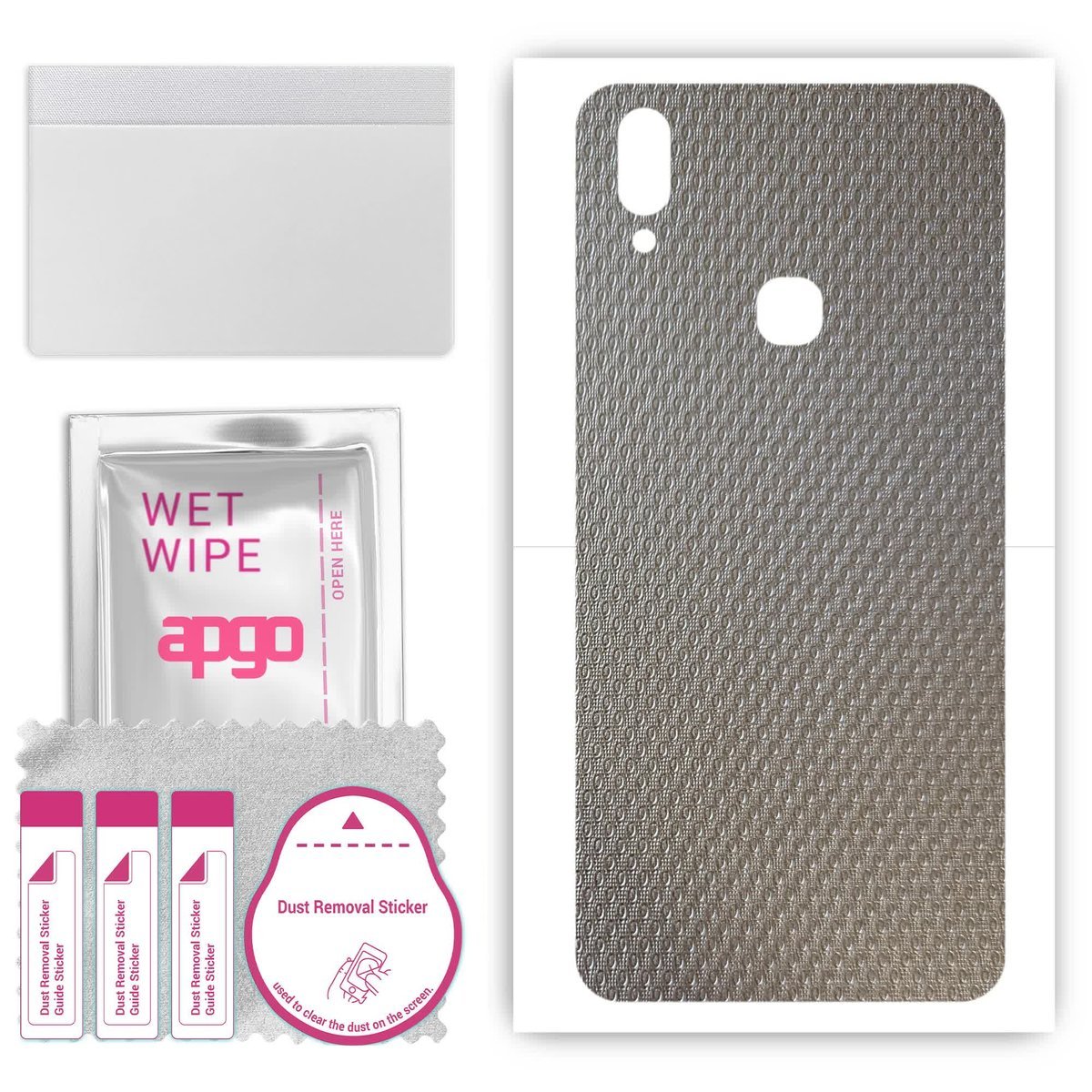 Folia naklejka skórka strukturalna na TYŁ do vivo Y89 - Aluminium krople - apgo SKINS