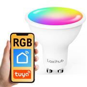 Świetlówki - Inteligentna żarówka RGB WiFi GU10 Tuya Laxihub - miniaturka - grafika 1