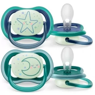AVENT Ultra Air Nighttime Smoczek uspokajający ortodontyczny 6-18m SCF376/13, 2szt. - Smoczki uspokajające - miniaturka - grafika 1