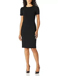 Calvin Klein Damska sukienka z krótkim rękawem księżniczki szwy, Czarny, 34 PL - Sukienki - miniaturka - grafika 1