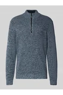 Bluzy męskie - Bluza o kroju slim fit z kołnierzem i zamkiem błyskawicznym model Mouline - camel active - miniaturka - grafika 1