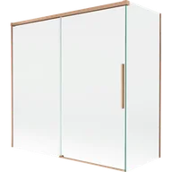 Parawany nawannowe - Mexen Rox parawan nawannowy 2-skrzydłowy rozsuwany 160 + 75 x 150 cm, transparent, miedż szczotkowana - 8C9-160-075-65-00 - miniaturka - grafika 1