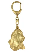 Breloki - Basset Hound II - pozłocony brelok do kluczy z psem, ozdoba torebki, luksusowy dodatek marki Art-Dog - miniaturka - grafika 1