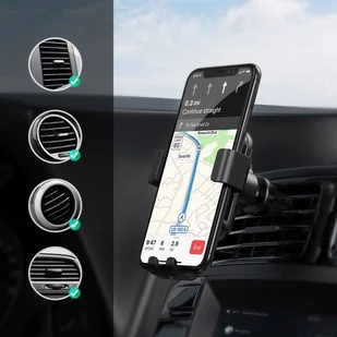 Ugreen bezprzewodowa ładowarka samochodowa Qi 10W uchwyt na kratkę wentylacyjną czarny (60982) - Ładowarki samochodowe - miniaturka - grafika 8