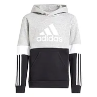 Bluzy dla chłopców - adidas Chłopięca bluza B Cb FL Hd, czarny/szary/biały (Black/Medium Grey Heather/White), 13 Lat - miniaturka - grafika 1